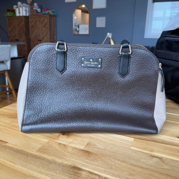 Kate Spade Grove Street Barton Leather Satchel – Brown & Taupe - Picture 1 of 11